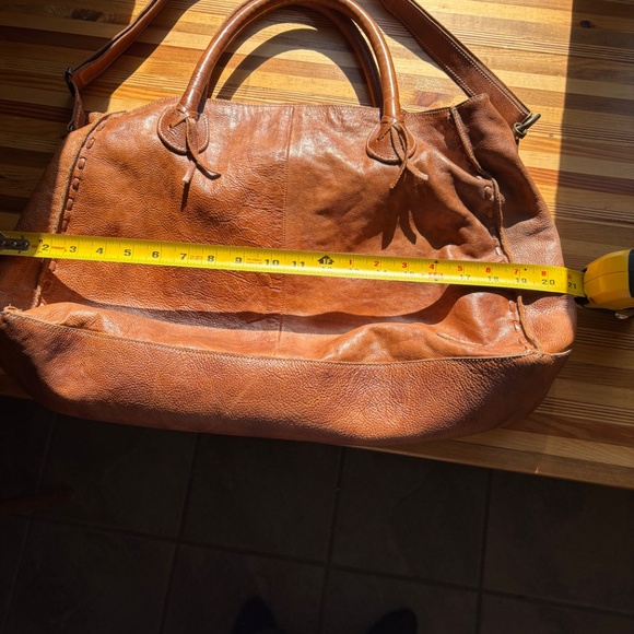 Leather Handbag, Bed Stu Rockaway Tote in Tan Rustic - Picture 9 of 13